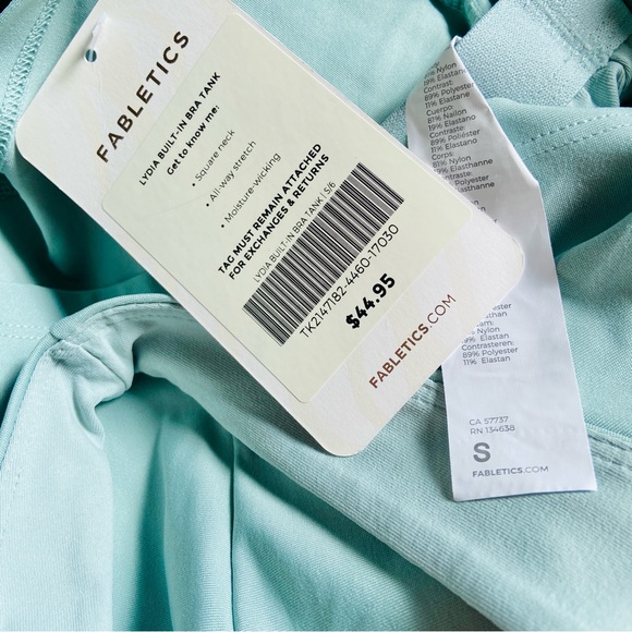 Fabletics Lydia Built-in Bra Tank Seafoam - Picture 8 of 9